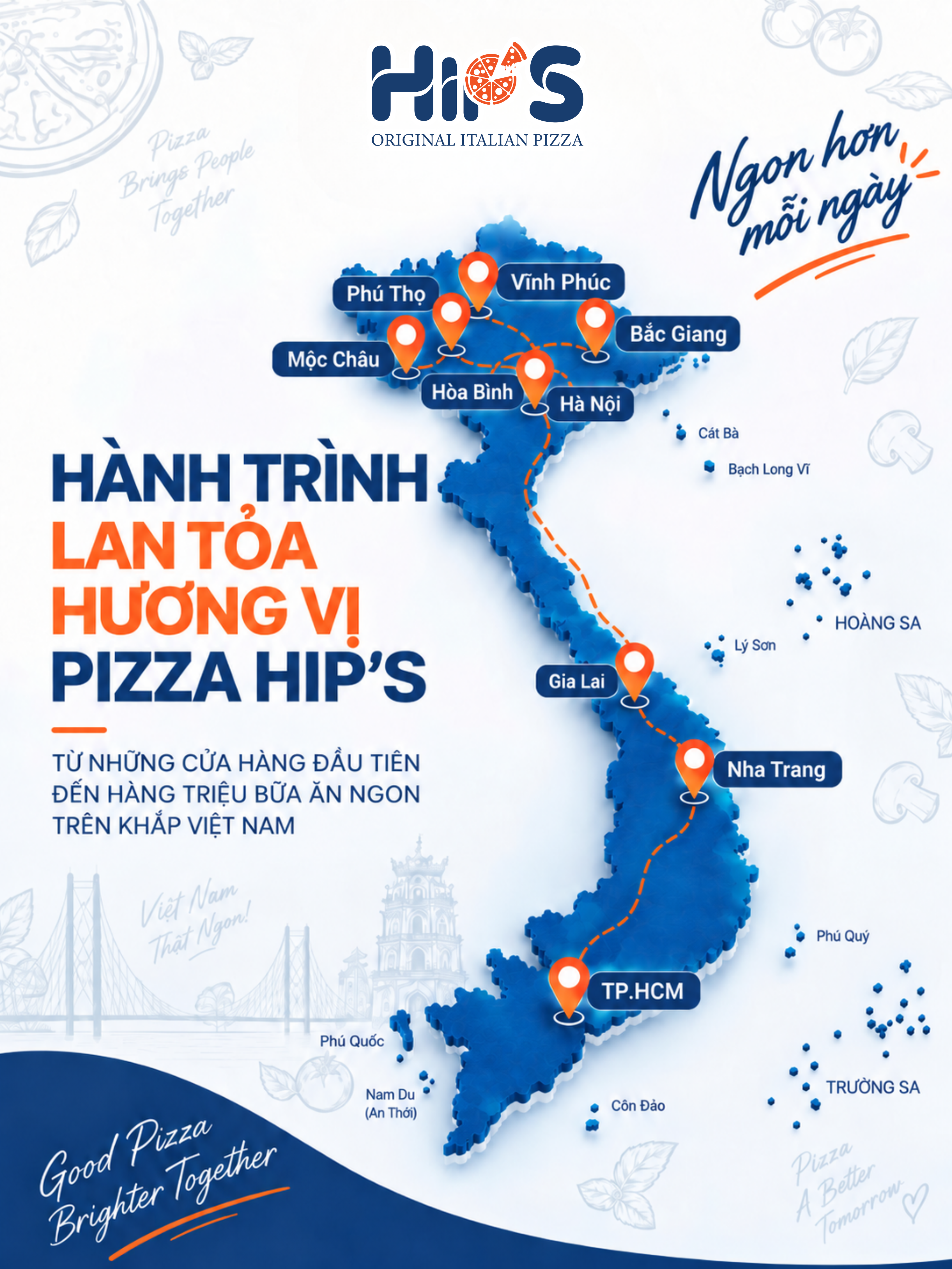 Bản đồ hệ thống cửa hàng Pizza Hip'S
